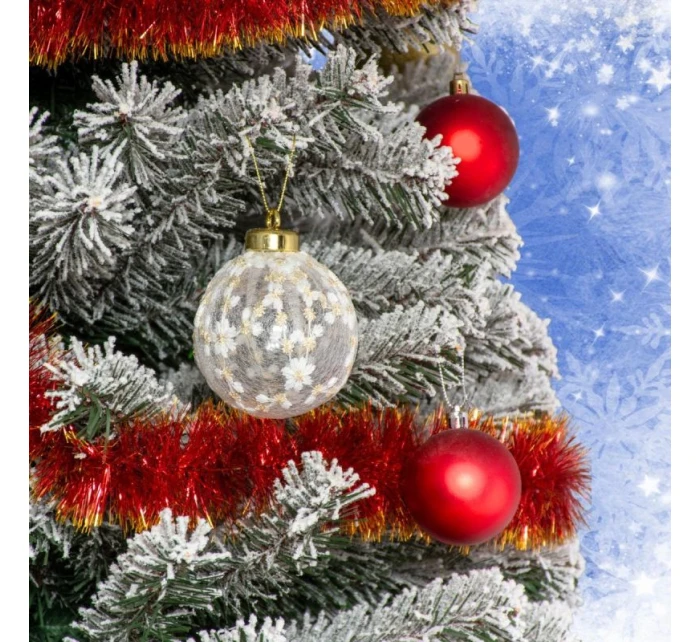 PLASTOVÁ CETKA BEZPEČNÁ 8CM KRAJKOVÁ HVĚZDA DEKORACE SLÍDA