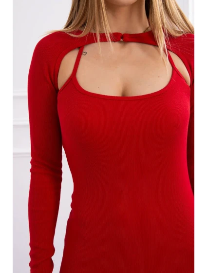 Červené pruhované šaty s přiléhavým střihem Červené pruhované šaty s přiléhavým střihem