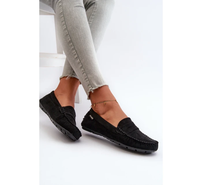 Dámské mokasíny z semiše černé model 21666666 - Boto