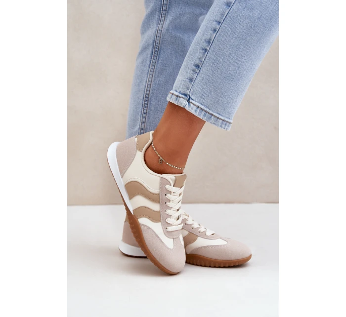 Klasické Dámské Tenisky Z Eko Kůže Béžové Maretina Klasické Dámské Tenisky Z Eko Kůže Béžové Maretina