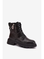 Kožené workery dámské zateplené Big Star model 21708634 Černé - Big Star Shoes Kožené workery dámské zateplené Big Star model 21708634 Černé - Big Star Shoes