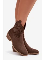 Dámské perforované kotníkové boty na podpatku Briavine