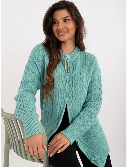 Sweter AT SW model 21326984 mietowy - FPrice Sweter AT SW model 21326984 mietowy - FPrice