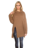 Trendy KouCla Oversize turtleneck knit jumper