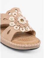 Stylové růžové dámské  nazouváky na plochém podpatku