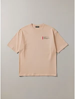 Pánské bavlněné tričko s potiskem cappuccino FashionStreet RX5303