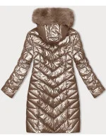 Prošívaná dámská zimní bunda v karamelové barvě model 21246958 - J.STYLE