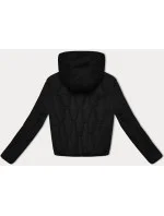 Černá krátká zimní bunda s ozdobnou kapucí S'west (B8261-1) Černá krátká zimní bunda s ozdobnou kapucí S'west (B8261-1)