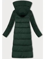 Tmavě zelená zimní bunda z různých spojených materiálů model 21248679 - Libland
