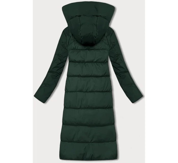 Tmavě zelená zimní bunda z různých spojených materiálů model 21248679 - Libland