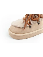 D.Franklin sněhule dámské zimní módní kožešinové zateplené hnědé béžové vysoké dámské