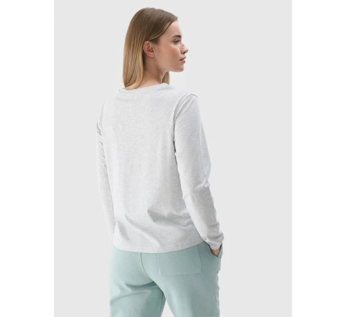 Dámské oversize hladké tričko s dlouhým rukávem model 21432182 - 4F Dámské oversize hladké tričko s dlouhým rukávem model 21432182 - 4F