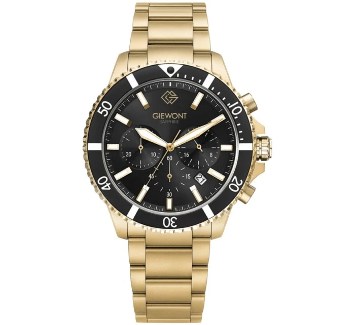 Pánské hodinky Giewont Chronograph Sapphire Gold Black GW3970-B7 Pánské hodinky Giewont Chronograph Sapphire Gold Black GW3970-B7