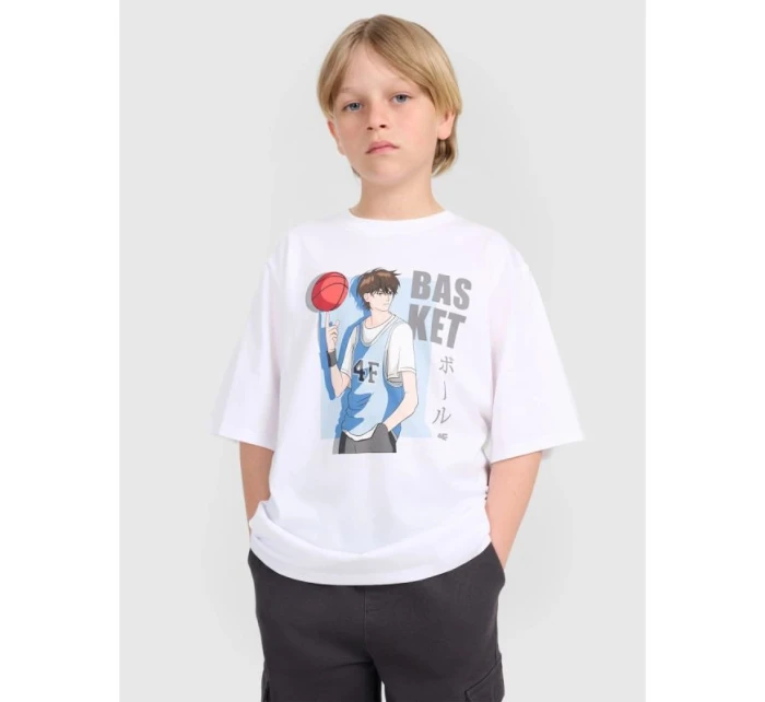 Chlapecké tričko oversize s potiskem 4F 4FJRAW25TTSHM3062-10S Chlapecké tričko oversize s potiskem 4F 4FJRAW25TTSHM3062-10S