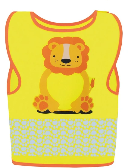 Korntex FUN Dětská bezpečnostní vesta 76.FUNY hi vis yellow/lion Korntex FUN Dětská bezpečnostní vesta 76.FUNY hi vis yellow/lion