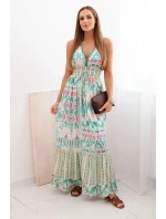 Dámské viskózové šaty na ramínka s hlubokým výstřihem mincovna