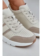 Dámské kožené tenisky na platformě béžové Gatira Dámské kožené tenisky na platformě béžové Gatira