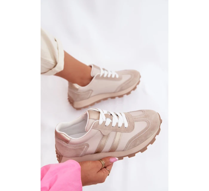 Semišové dámské tenisky na platformě S.Barski LR61-7097 tmavě béžové Semišové dámské tenisky na platformě S.Barski LR61-7097 tmavě béžové