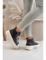 Dámské Tenisky Na Platformě Eko Kožené Big Star Černé Dámské Tenisky Na Platformě Eko Kožené Big Star Černé