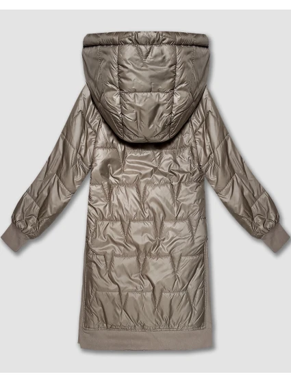 Jednoduchá béžová bunda s ozdobným prošíváním model 21328140 - S'WEST