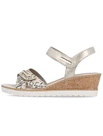 Dámské zlaté kožené sandály na platformě Remonte by Rieker R6266-90