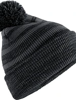 Beechfield B 476 Pletená čepice s bambulí "Team Stripe" 53.0476 graphite grey/black