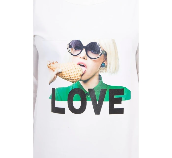 Šaty s potiskem Love ecru Šaty s potiskem Love ecru