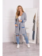 Dvoubarevná pláštěnka s kapucí chrpová+šedá