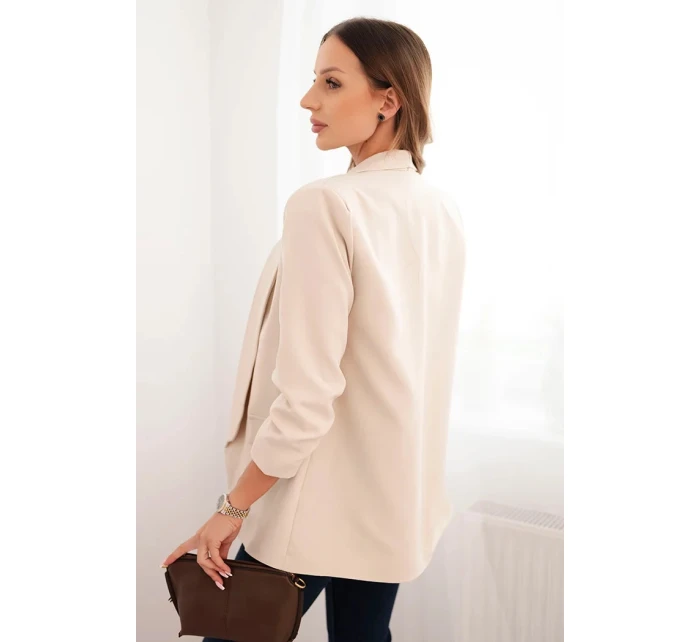 Dámská sako bez zapínání s podšívkou S/M béžová Dámská sako bez zapínání s podšívkou S/M béžová