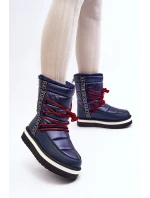 Dámské sněhule s vázáním v modré barvě model 21644706 - Boto Dámské sněhule s vázáním v modré barvě model 21644706 - Boto