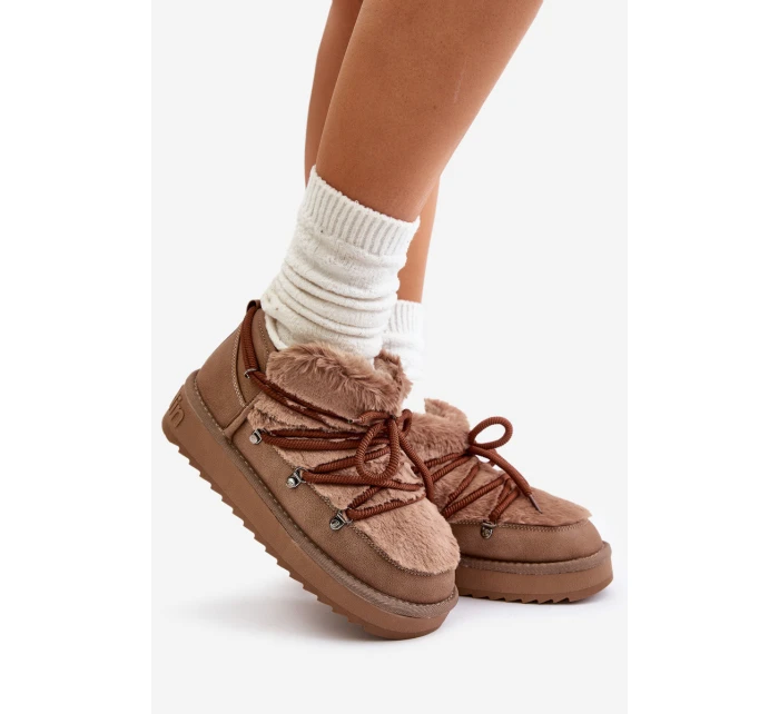 Nízké Sněhule Na Platformě S Kožíškem D.Franklin Hnědé DFSH370011