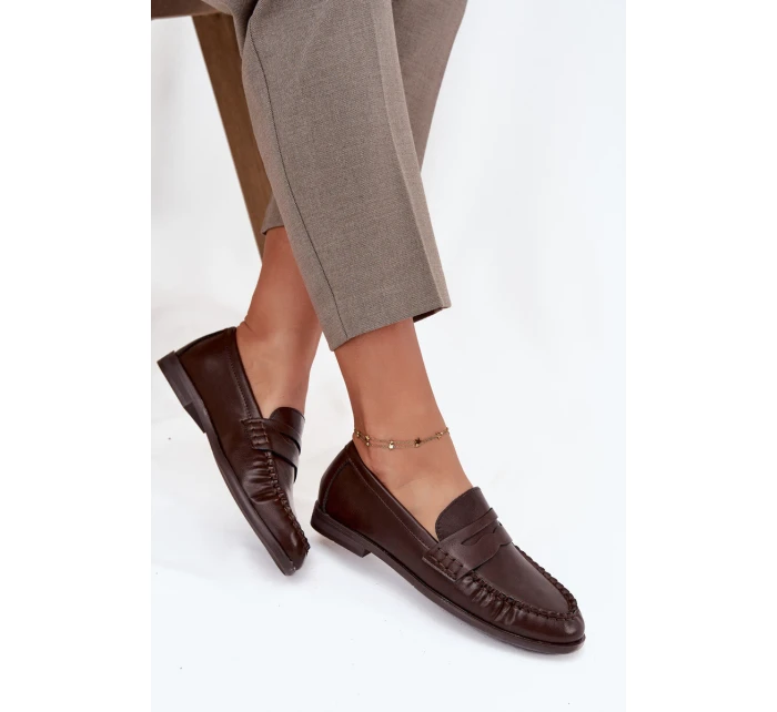 Dámské mokasíny z ekologické kůže hnědé model 21710055 - Boto