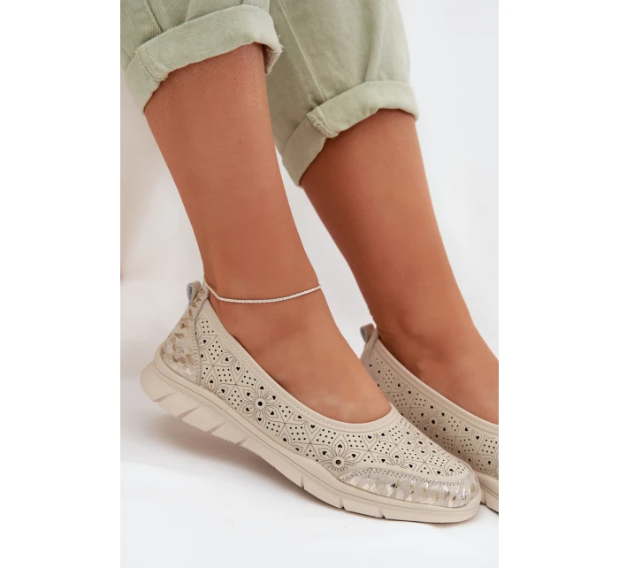 Bežové baleríny model 22027759 - EVENTO