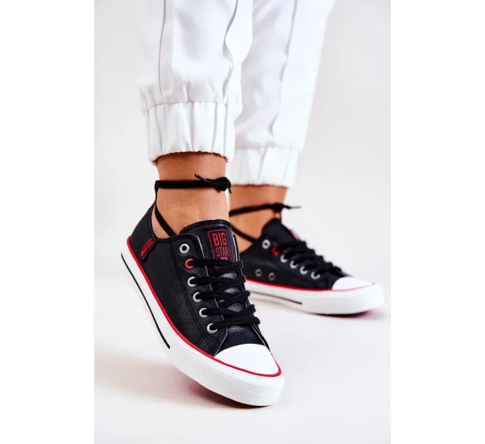 Leather Sneakers BIG STAR JJ274129 Black Leather Sneakers BIG STAR JJ274129 Black