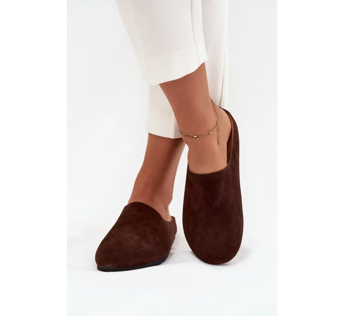Dámské pantofle na platformě – čokoládové Sylviane Dámské pantofle na platformě – čokoládové Sylviane