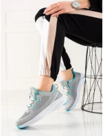 Luxusní dámské šedo-stříbrné  tenisky bez podpatku