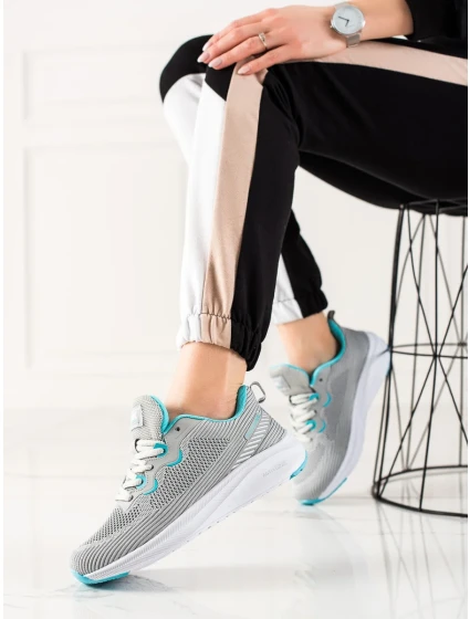 Luxusní dámské šedo-stříbrné  tenisky bez podpatku