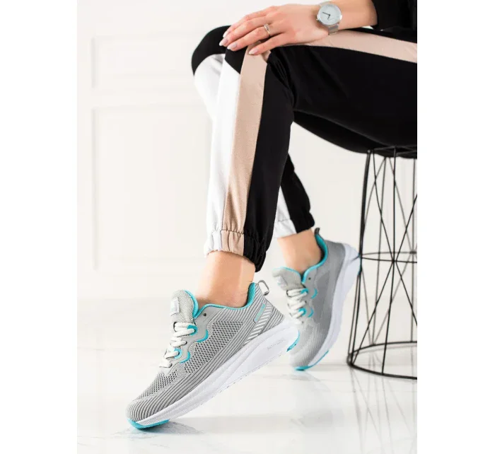 Luxusní dámské šedo-stříbrné  tenisky bez podpatku