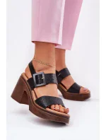 Sandály na podpatku model 213164 Step in style Sandály na podpatku model 213164 Step in style