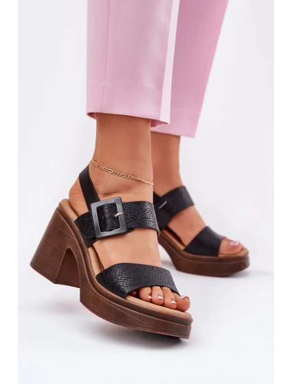 Sandály na podpatku model 213164 Step in style Sandály na podpatku model 213164 Step in style