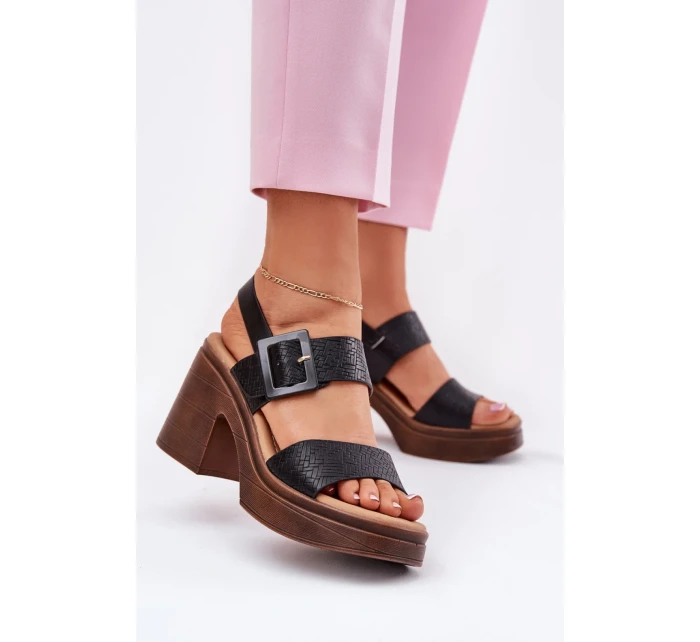 Sandály na podpatku model 213164 Step in style Sandály na podpatku model 213164 Step in style