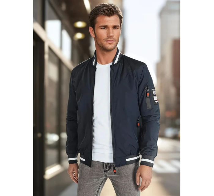 Pánská přechodná bunda bomber modrá FashionStreet TX5015