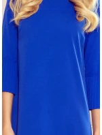 LUCY - Pohodlné plisované dámské šaty v chrpové barvě 228-8