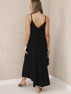 Mušelínové šaty na ramínka černý