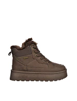 Dámské zimní boty s šněrováním s kožešinou Big Star model 22386305 tmavě hnědé - Big Star Shoes Dámské zimní boty s šněrováním s kožešinou Big Star model 22386305 tmavě hnědé - Big Star Shoes