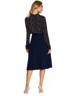 S133 Midi sukně áčkového střihu - tmavě modrá