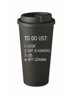 TO DO LIST:  BÝT ÚŽASNÁ - černý termohrnek 475 ml