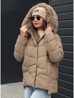 Dámská zimní bunda FIXMIX s prošívanou kapucí béžová FashionStreet TY4673