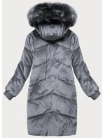 Šedá dámská zimní bunda s kapucí model 21773185 - Libland