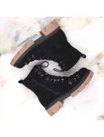 W model 18968499 černé semišové zateplené boty - VINCEZA